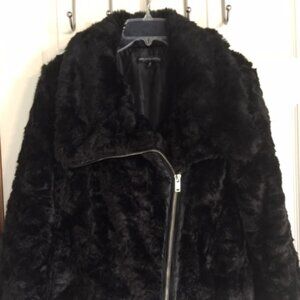 Saks Fifth Avenue Faux Fur Coat Women's Size S/P Black
